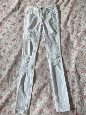 Frame Denim white ripped skinny jeans size 23
